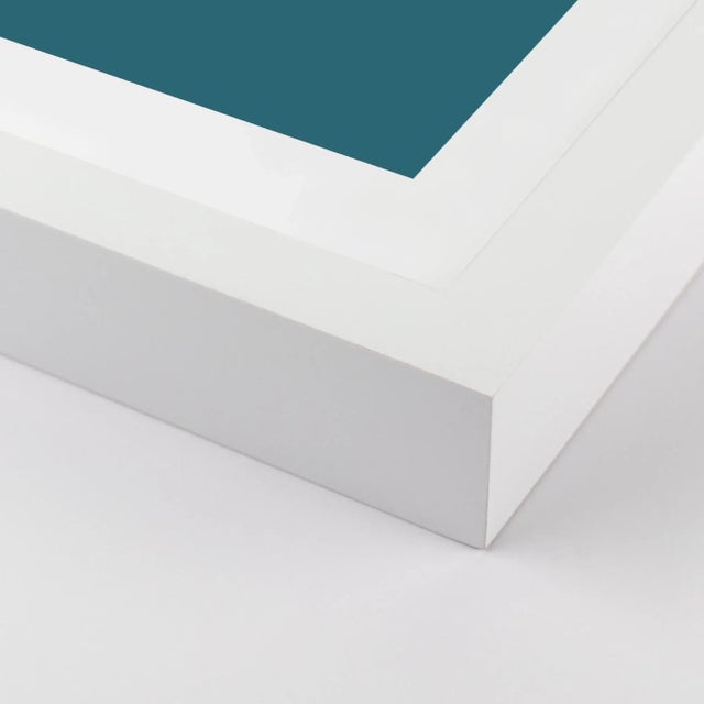 Mid-Century Modern Color Studies, Blue/Teal by Pencil & Paper in White Frame, Small Art Print For Sale - Image 3 of 4