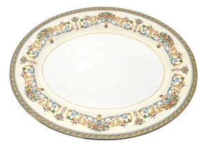 Vintage Aynsley “Henley” Fine Bone China Oval Serving Platter – 13.75" Gilded Scroll English Tableware