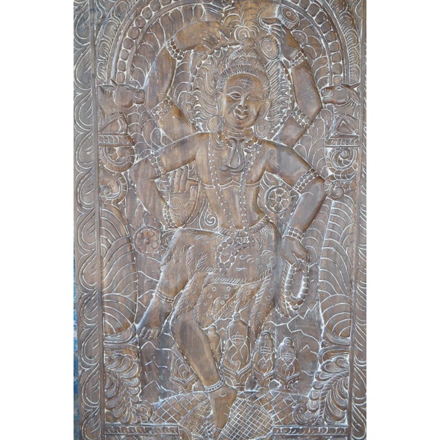 Shiva Tandav Dark Woods Artistic Indian Wall Art Custom Door, 72x35 For Sale - Image 9 of 10