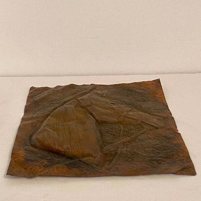 Figurative Horse Head Portrait on Copper Hand Hammered Folk Art For Sale - Image 3 of 6