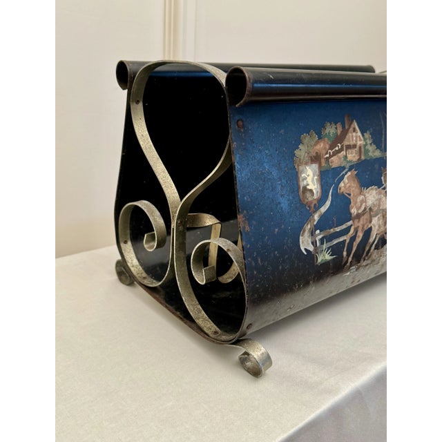 English Traditional Equestrian Metal Magazine Rack For Sale In Houston - Image 6 of 12