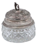 Cylindrical Glass Bottle with Silver Lid