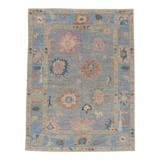 Modern Turkish Oushak Rug 5' x 6'11" For Sale