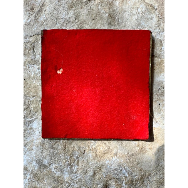 Ceramic Early 20th Century 'Arts and Crafts' Style Botanical Dark Blue Monochromatic Relief Ceramic Glazed Tile For Sale - Image 7 of 13