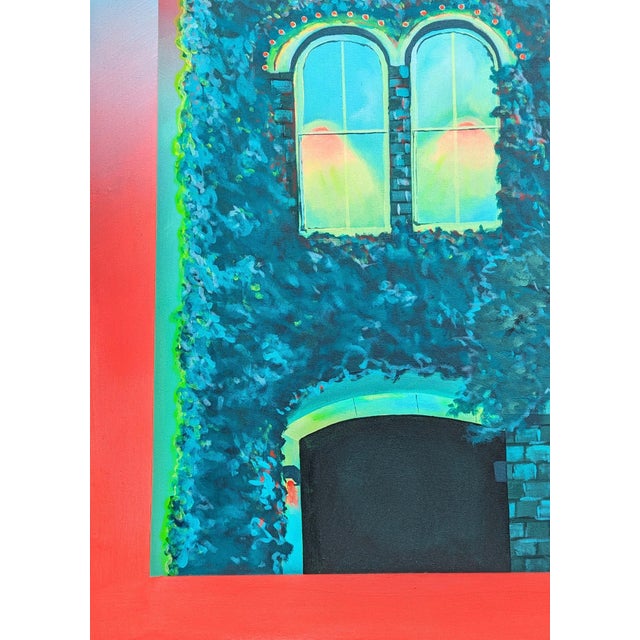 Nathan Sing "Walk By the River" Red and Blue Contemporary Abstract Landscape Painting, 2023 For Sale In Houston - Image 6 of 10