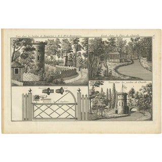 Le Rouge, Garden of Maupertuis and Chaville, Paper For Sale