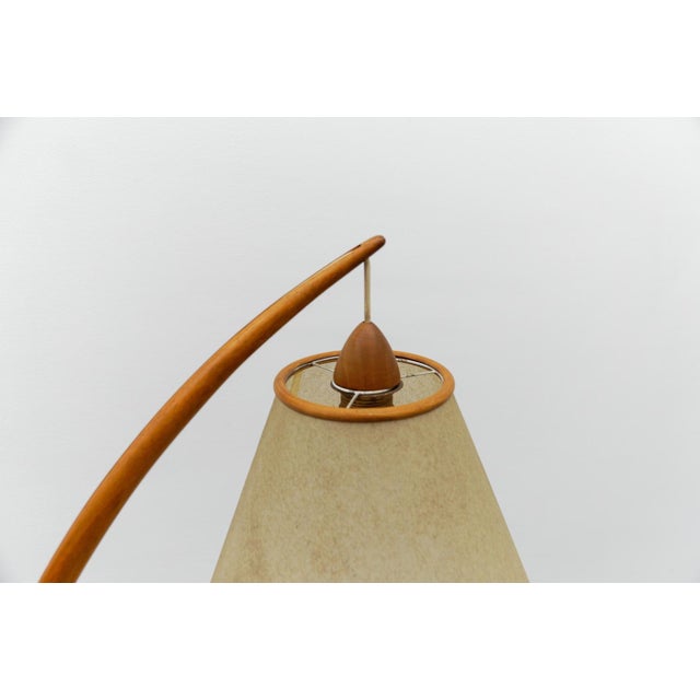 Mid-Century Modern Scandinavian Wooden Arc Floor Lamp, 1950s For Sale - Image 6 of 18