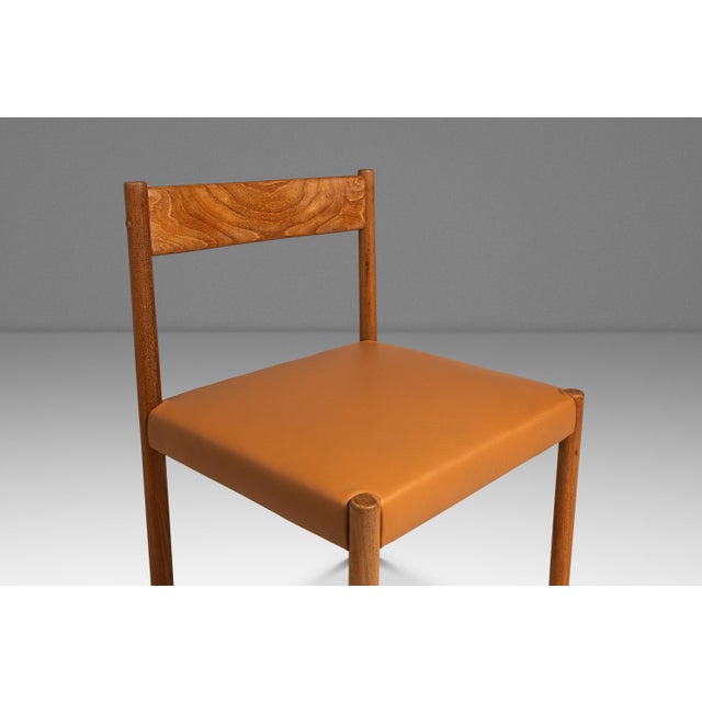 Set of Four (4) Restored Mid-Century Danish Modern Dining Chairs in Teak & Leather Attributed to Poul M. Volther for Frem Røjle, Demark, C. 1960's For Sale - Image 11 of 18