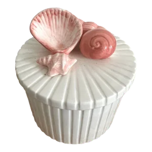 Vintage Fitz and Floyd Porcelain Box With Shell Motif