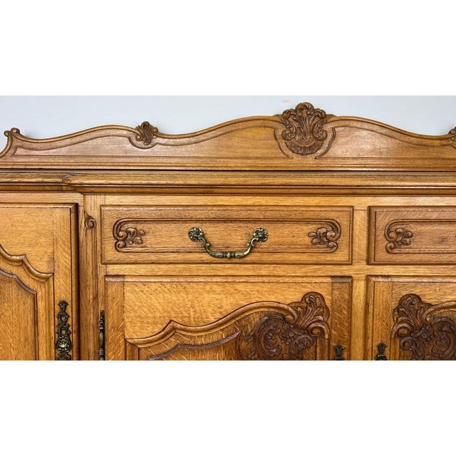 Brown Vintage French Louis Style Oak Sideboard For Sale - Image 8 of 16
