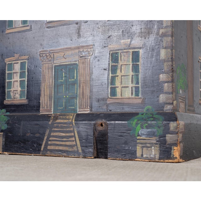 19th C. English Georgian Painted Pine Blanket Chest Manor Façade For Sale - Image 14 of 18