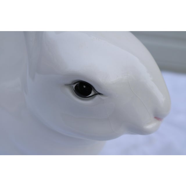 Large Italian Ceramic White Bunny Rabbit Statue for Intrada For Sale - Image 11 of 13
