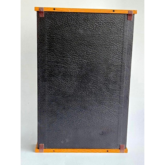Mid 20th Century Desk Organizer Tray in Oak With Faux Leather Lining For Sale - Image 9 of 9