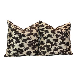 Floral Feather/Down Pillows - a Pair For Sale