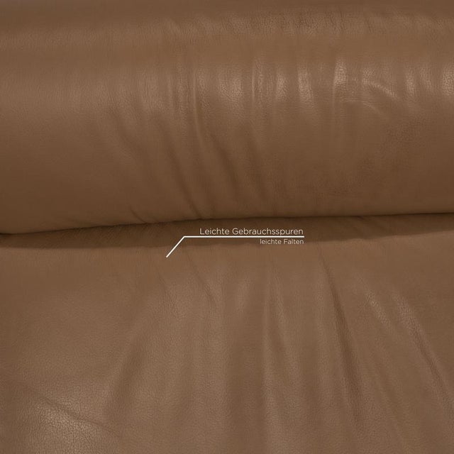 Arion Leather Sofa Beige Four Seater Couch from Stressless For Sale - Image 5 of 14