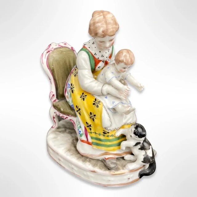 19th Century German Sitzendorf Porcelain Figurines, Stamped Originals - Set of 3 For Sale - Image 4 of 10