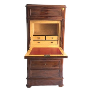French Empire Mahogany Secretaire or Secretary Chest or Biedermeier Drop Front Desk For Sale