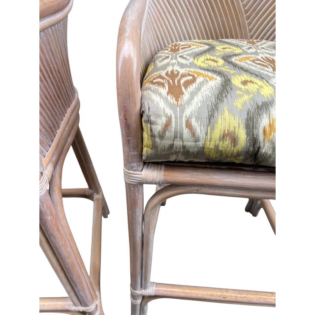 Late 20th Century Split Reed Rattan Bamboo Counter Bar Stool Chairs Henry Link For Sale - Image 12 of 18
