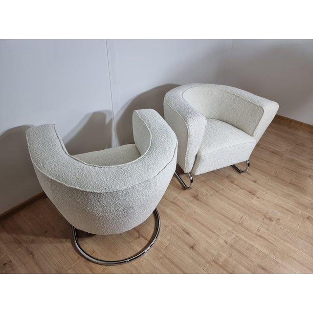 Set of Chromed Armchairs by Jindrich Halabala, 1930s For Sale - Image 3 of 18