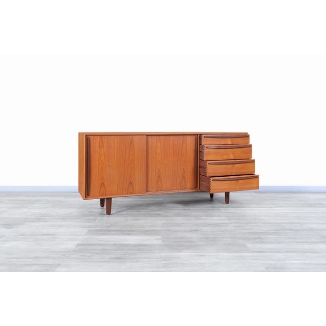 Danish Modern Teak Credenza by Svend A. Madsen for Falster Mobelfabrik For Sale In Los Angeles - Image 6 of 13