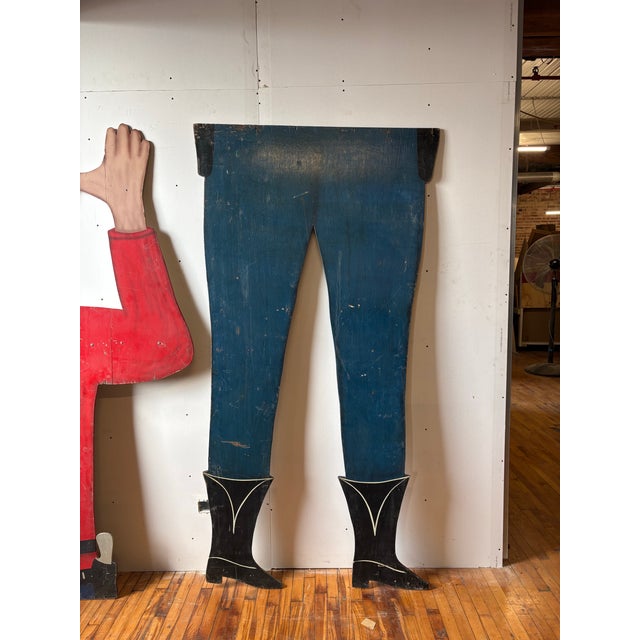 American Vintage Oversized Hand-Painted Cowboy Folk Art Sign For Sale - Image 3 of 12
