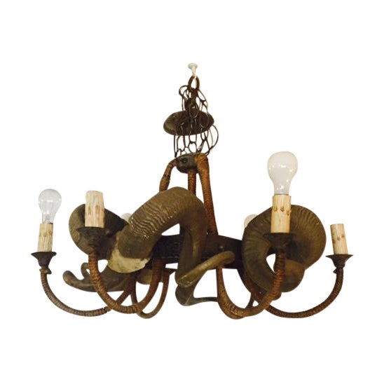 Rustic Bohemian Style Ram Horn Chandelier Chairish