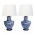 Massive Pair of Chinese Blue & White Urn-Form Lamps For Sale
