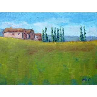 Cypress Trees, Tuscany, Italy Original Oil on Linen Panel For Sale