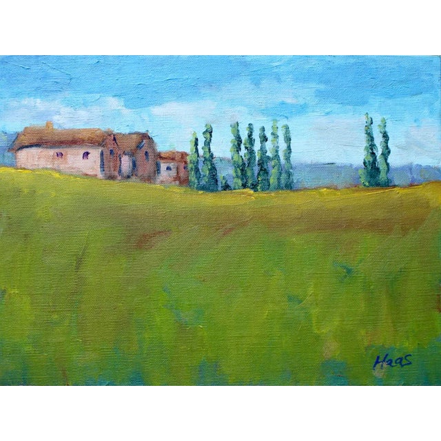 Cypress Trees, Tuscany, Italy Original Oil on Linen Panel For Sale