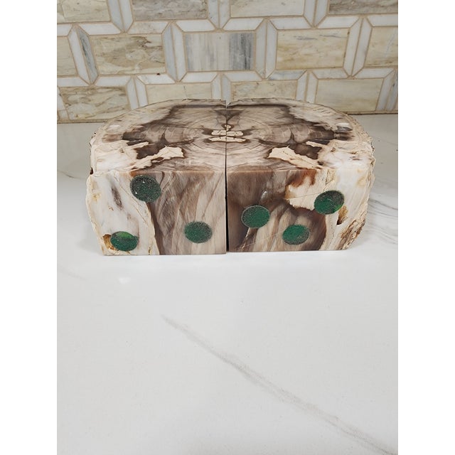 1970s Set of Mid Century Modern Petrified Wood Bookends For Sale In Seattle - Image 6 of 7