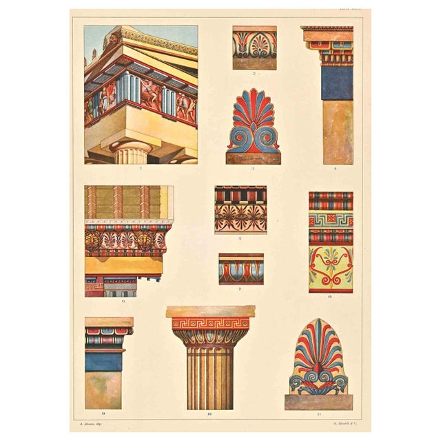 Decorative Motifs - Greek Styles is a print on ivory-colored paper realized after Andrea Alessio in the early 20th...