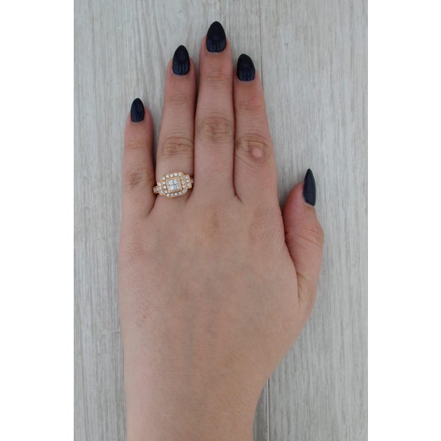 0.84ctw Diamond Halo Engagement Ring 18k Rose Gold Size 6.5-6.75 For Sale In Greensboro - Image 6 of 8