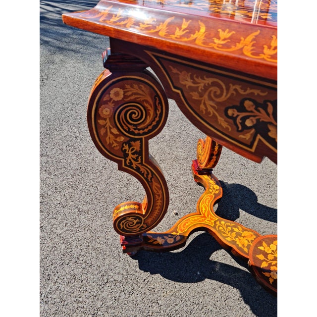 French Style Coffe/Tea Side/Center Table/Desk With Scrolled Legs For Sale - Image 9 of 13