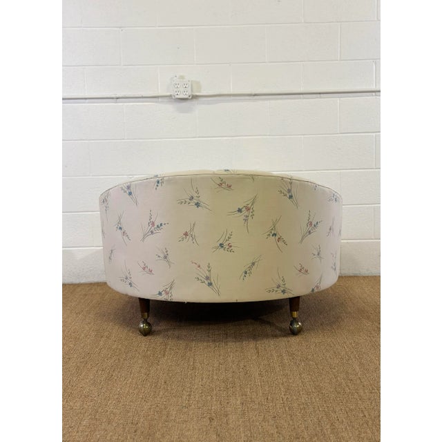 Textile 1970s Oversized Tufted Back Barrel Tub Chair For Sale - Image 7 of 10