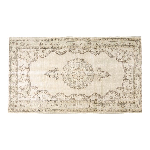 1960s Neutral Home Decor, Earthy Tones Rug For Sale