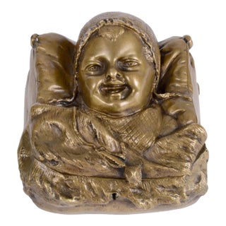 19th Century Bronze & Mahogany Baby Box For Sale