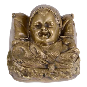 19th Century Bronze & Mahogany Baby Box