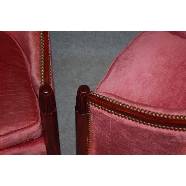 Wood Set of Armchairs by René Joubert & Philippe Petit for DIM, 1920s For Sale - Image 7 of 10