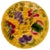 French faience round serving platter by Sarreguemines featuring a mixed fruit motif (strawberries, grapes, plums, cherries...
