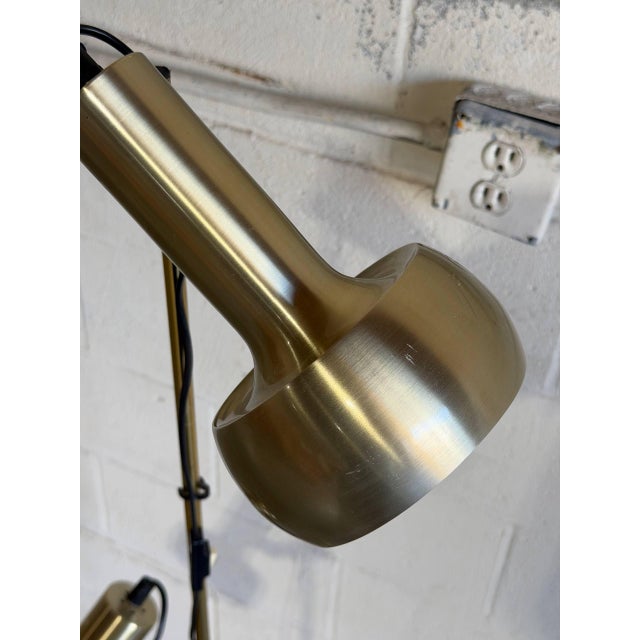 Mid 20th Century Mid-Century Modern Hamalux Gold Standing Lamp Metal For Sale - Image 10 of 12