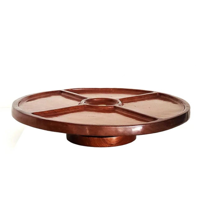 Mid Century Mahogany Lazy Susan For Sale - Image 12 of 12