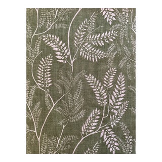 Lisa Fine Textiles Chiara Neem Fabric Linen Cotton Blend 3 2/8 Yards For Sale