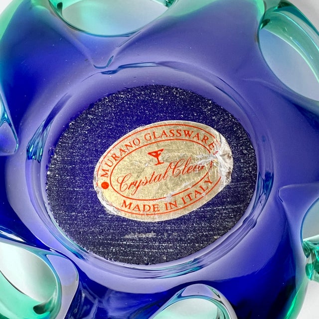 Mid-Century Style Murano Glass Biomorphic Bowl from Crystal Clear, 1960s For Sale - Image 9 of 10