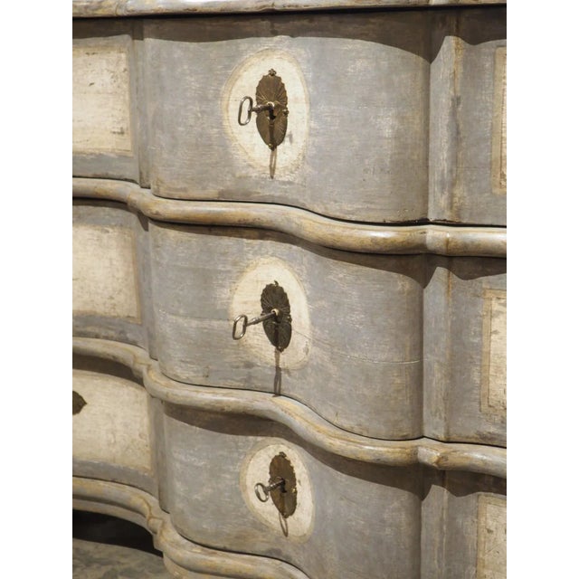 Antique Painted Serpentine Commode From Southern Germany, 18th C. And Later For Sale - Image 11 of 12