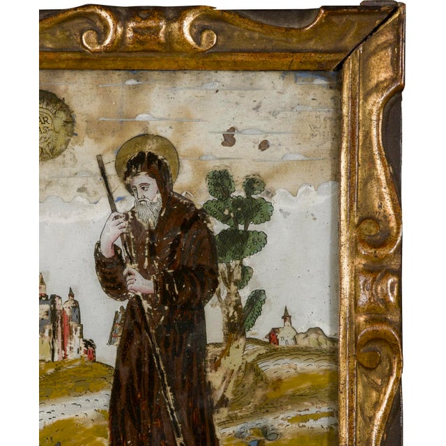 Early 18th Century Religious Italian Painting on Glass For Sale - Image 9 of 14
