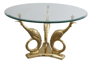 Hollywood Regency Sculptural Peacock Coffee Table, 1970s