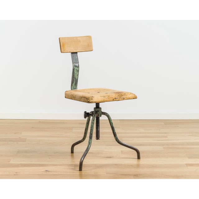 Industrial Swivel Chairs, 1920s, Set of 6 For Sale - Image 6 of 6