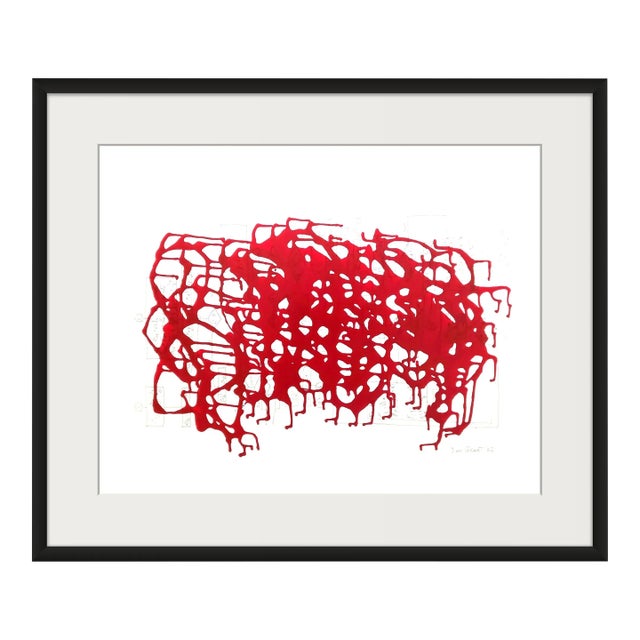 Framed Original Abstract Pigment & Resin Painting on Paper by Diane Grant For Sale