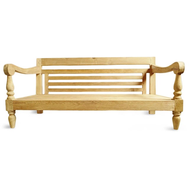 2020s Contemporary Teak Outdoor Club Bench For Sale - Image 5 of 8