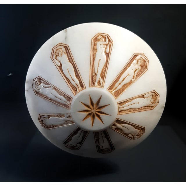 Art Deco Three-Light Alabaster Pendant Lamp, 1920s For Sale - Image 9 of 12